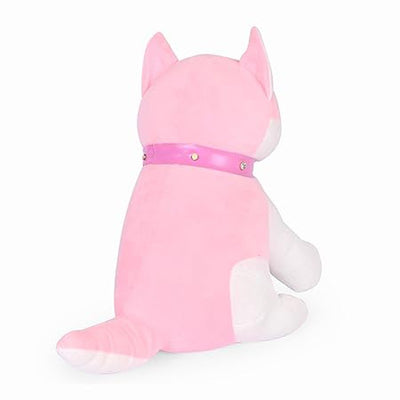 Cute Husky Dog for Kids Plush Animal Soft Stuffed for Kids (Size : 45 cm) (Pink)