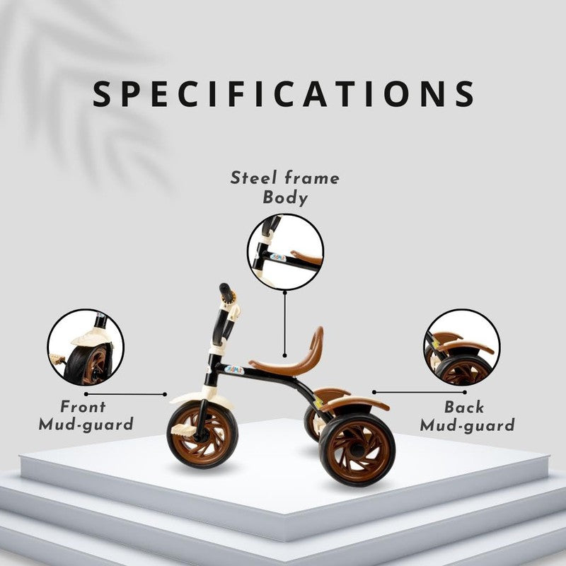 Kids Alpha 33 Tricycle with Light & Sound Feature | Chocolate Brown | COD Not Available