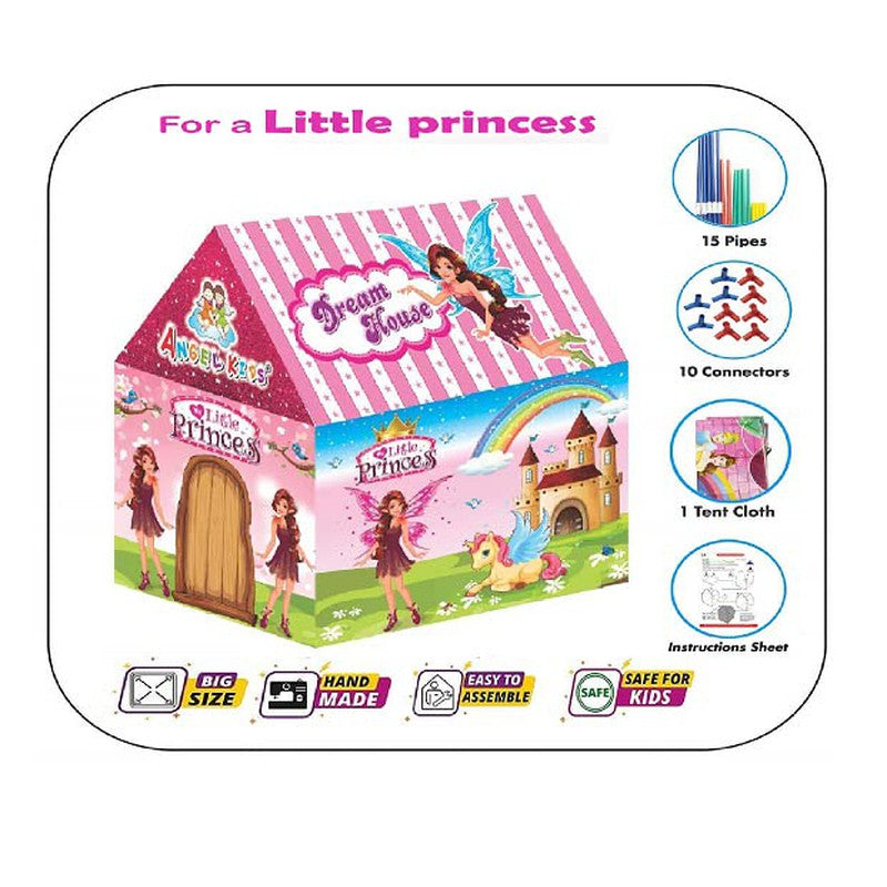 Princess Home Kids Play Tent House with LED Lights