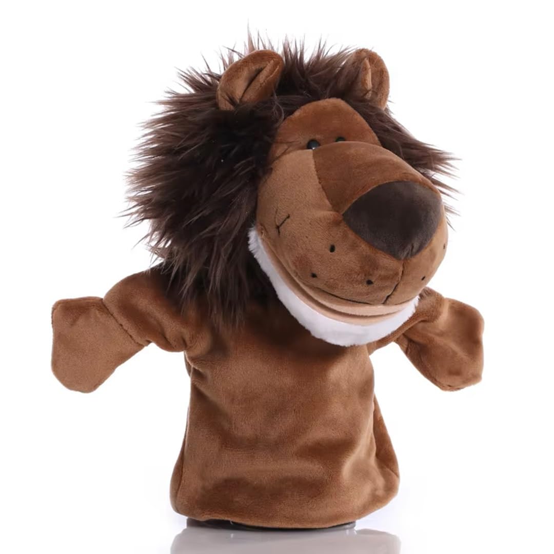 FunBlast Lion Hand Puppet | Soft Plush Animal Puppet with Movable Mouth for Storytelling & Kids’ Learning