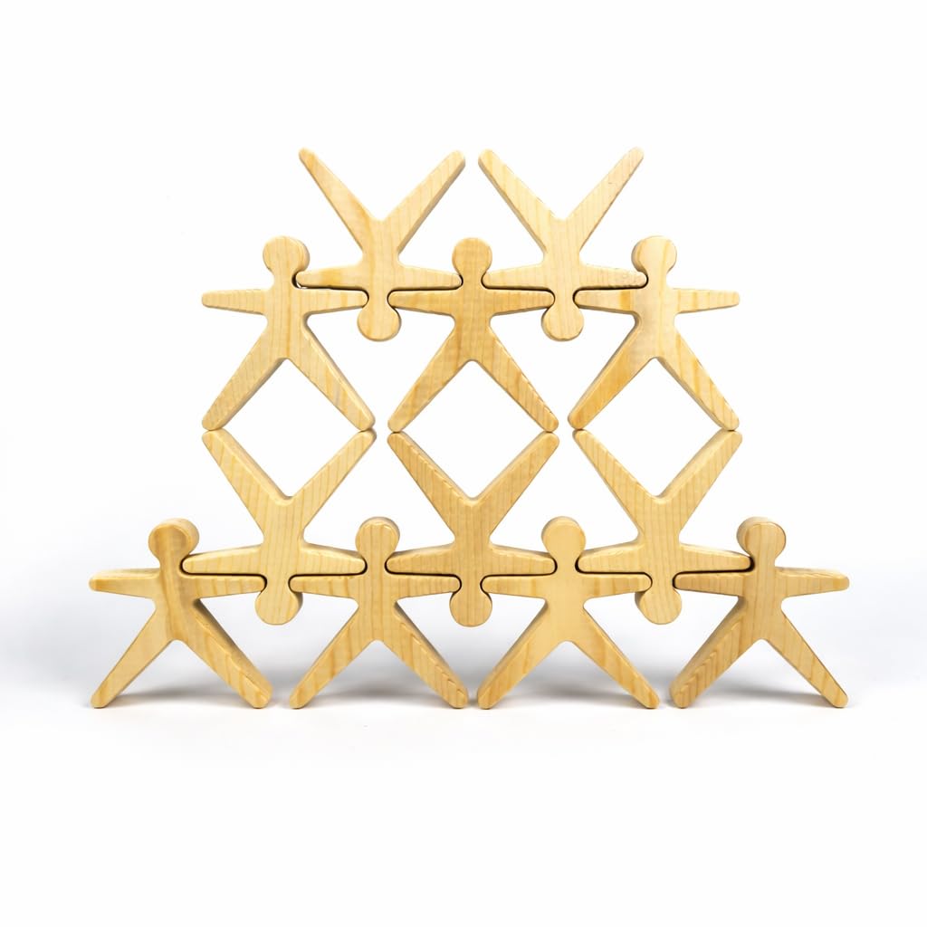 MUREN Stack & Balance Human Shapes Tower – Wooden Acrobats Balancing Game