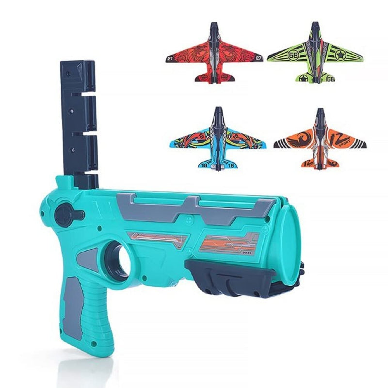 Airplane Launcher Toy Catapult 4 Foam Aircrafts (Shooting Games for Kids) - Orange