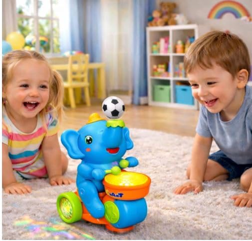 ToyBoi Elephant Musician Go Musical Toy | Bump & Go Action, Lights & Sound