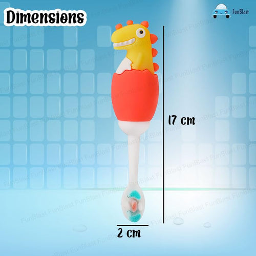 FunBlast Dinosaur Kids Toothbrush | Extra Soft Microfiber Bristle Animal Design Manual Toothbrush | Assorted Colour