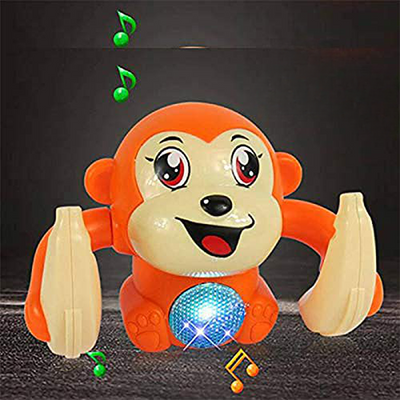 Dancing and Rolling Monkey with Light, Sound Effects and Sensor (Assorted Colours)