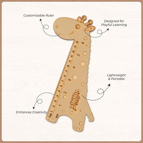 Little Ginnie Giraffe Ruler for Kids - Durable MDF