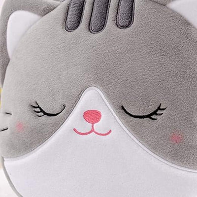 Premium Quality Soft Design Grey Cat Shape School Bag for Kids - 14 Inches