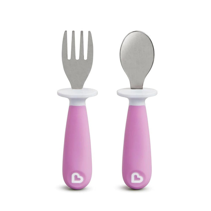 Munchkin Raise Toddler Fork & Spoon - Set of 2 | BPA-Free Self-Feeding Utensils for Kids | Easy-Grip Handles