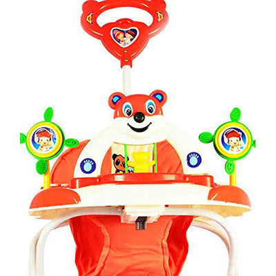 Baby Musical Rocker Cum Walker - Foldable & Height Adjustable (Red & Yellow)