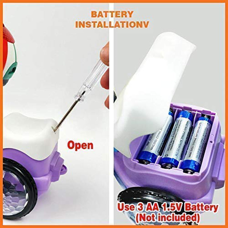 Battery Operated 360° Stunt Tricycle with Musical, 4D Flashing Light and Rotation Toy (Purple)