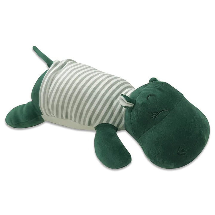 Soft Animal Plush Sleeping Hippopotamus Toy Green - 30cm