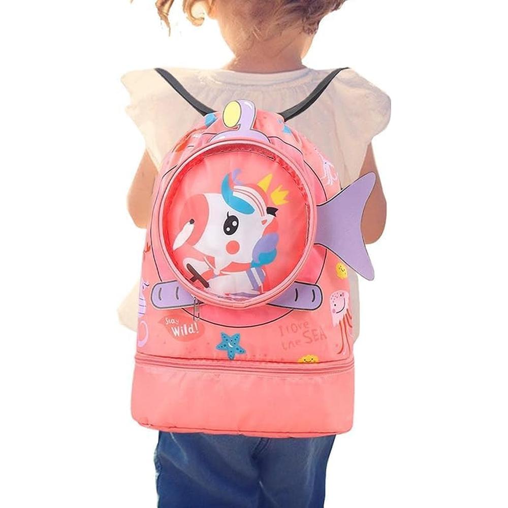 Kids Swimming Bag with Cute Design | Waterproof Backpack with Dry-Wet Separation & Shoe Compartment