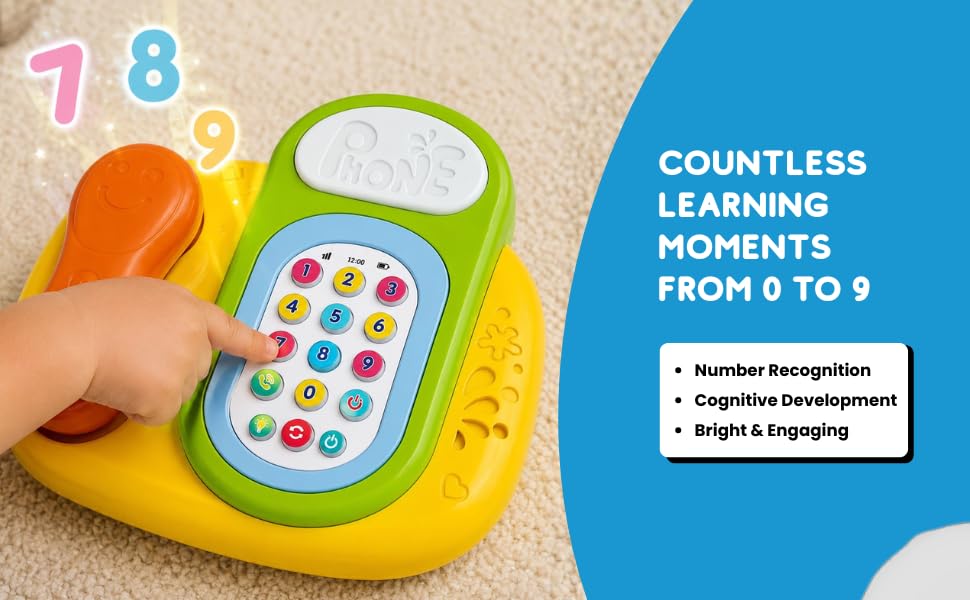 Pick N Nick Toys Kids Learning Phone Toy with Lights, Music & Numbers