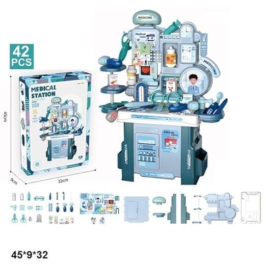 42-Piece Kids Doctor Pretend Play Medical Kit | Role-Play Healthcare Toy Set for Children
