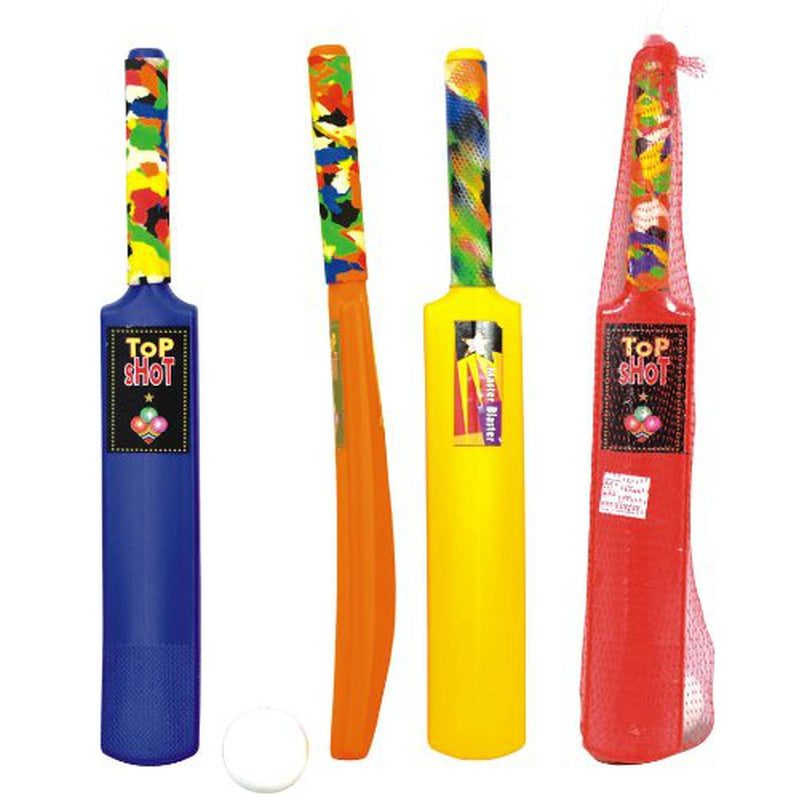 Cricket Bat and Ball Plastic Set - Junior Net | (5-7 Years) - Assorted Colours