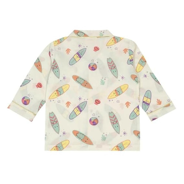 Little Ginnie Night Suit - Pajama Set | White