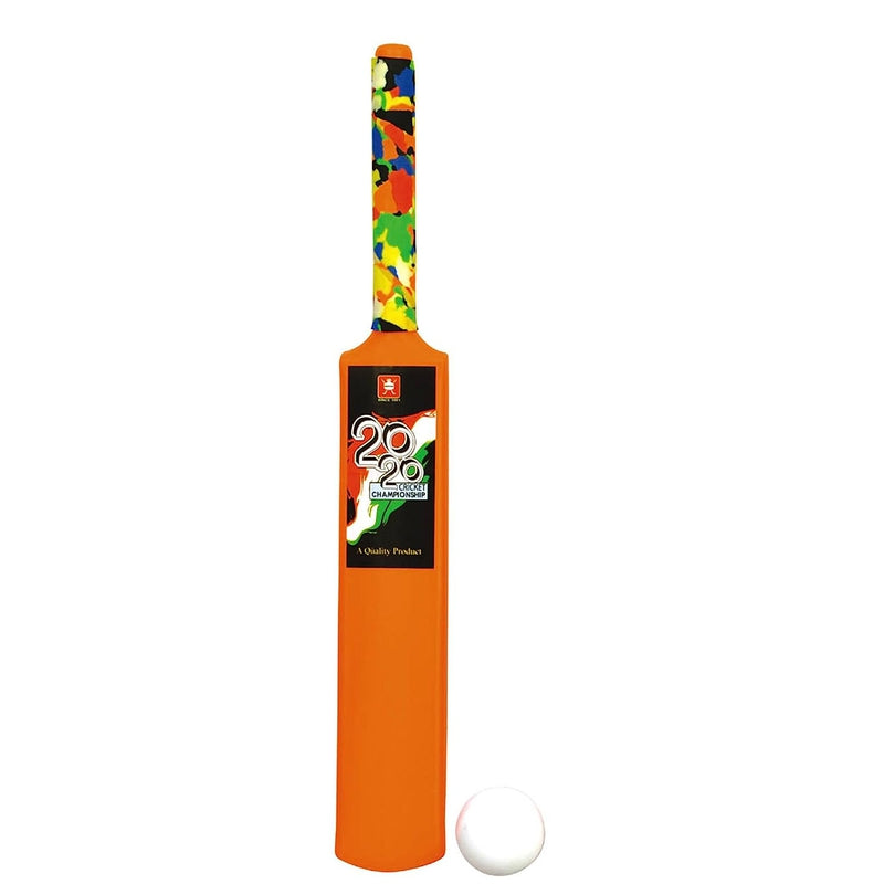 Nippon Cricket Bat and Ball Plastic Set - Senior (Jali Packaging) | (8-10 Years) - Assorted Colours