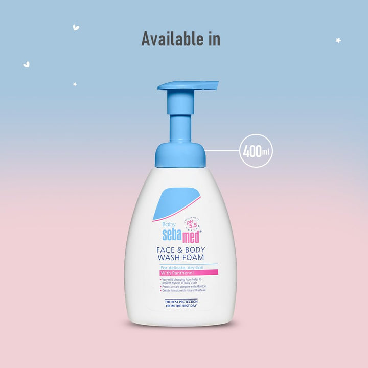 Sebamed Baby Face & Body Wash Foam | pH 5.5 |Ideal for face & body cleansing- 400 ml