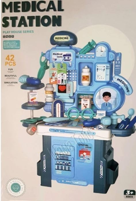 42-Piece Kids Doctor Pretend Play Medical Kit | Role-Play Healthcare Toy Set for Children