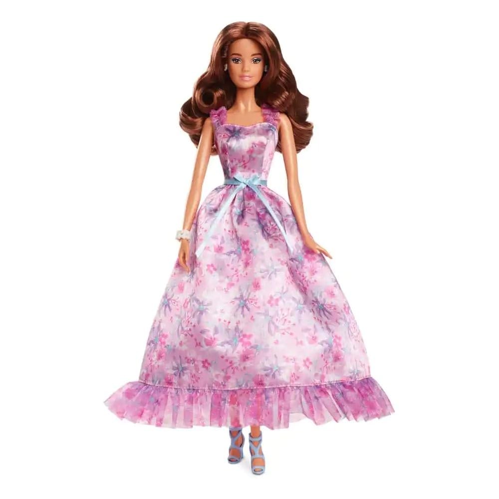 Mattel Original Licensed Barbie Signature Birthday Wishes Doll | Collectible Barbie in Lilac Satin Dress with Wavy Brown Hair