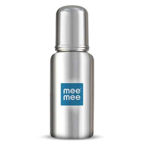 Mee Mee Premium Steel Feeding Bottle with Easy Flow Nipple - 240ml | L Size | SS304