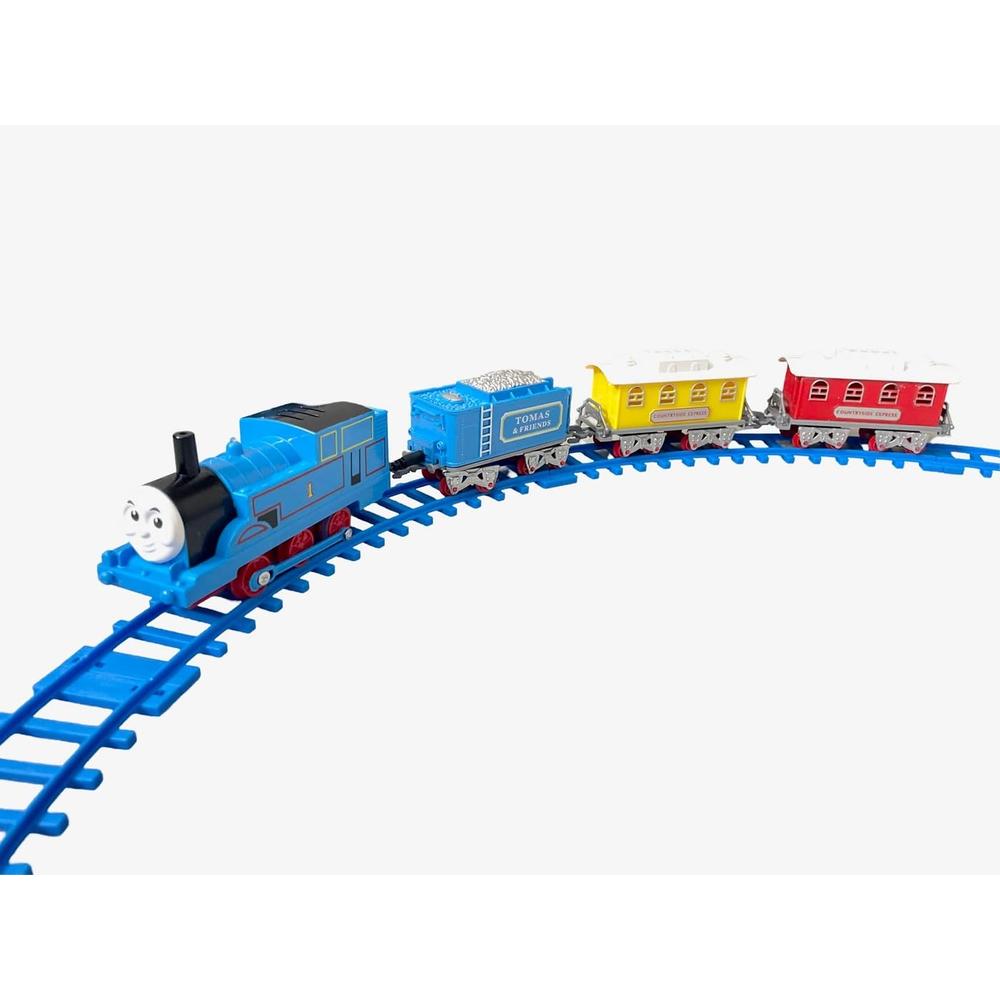 Tomas The Big Family Train Toy Set | Battery Operated Train with Sound, Light & Smoke Effect | 240 cm Track
