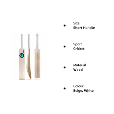 Jaspo Club Craze Kashmir Willow Wood Cricket Bat (Short Handle) | Full Size (Grade 1) | 12+ Years