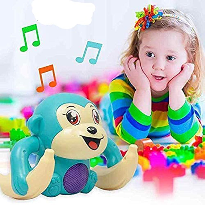 Dancing and Rolling Monkey with Light, Sound Effects and Sensor (Assorted Colours)