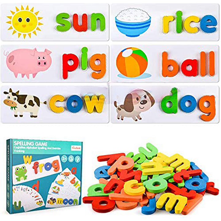 Wooden Spelling Learning Toy (Educational Developmental Sight Words and Skills)