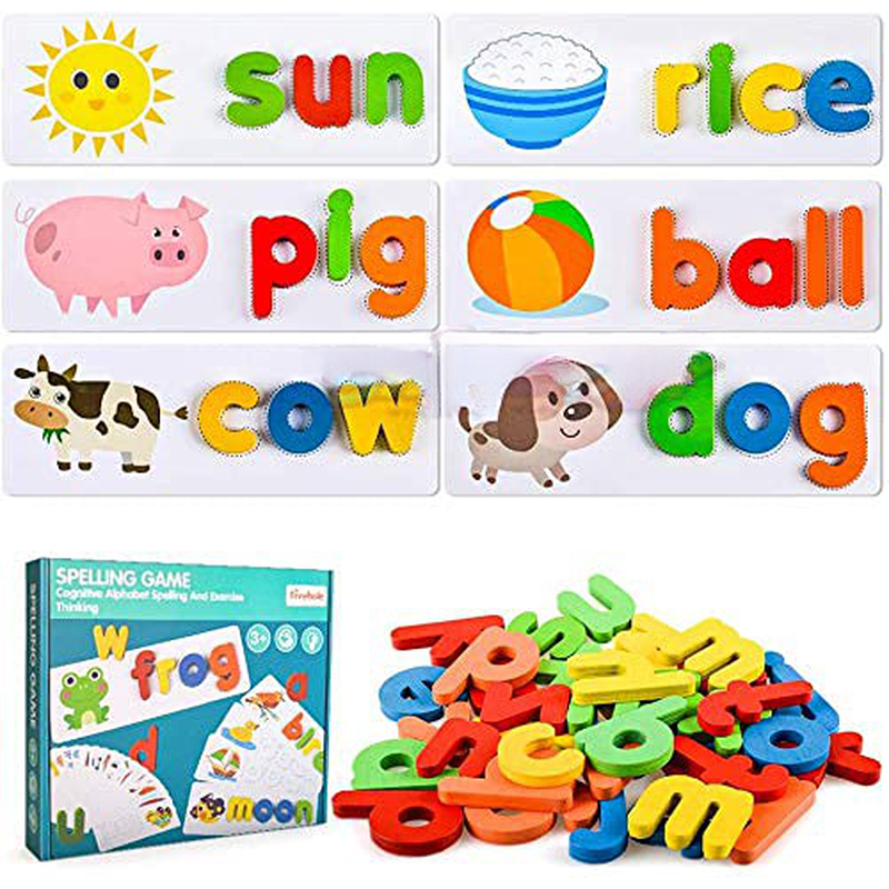 Wooden Spelling Learning Toy (Educational Developmental Sight Words and Skills)