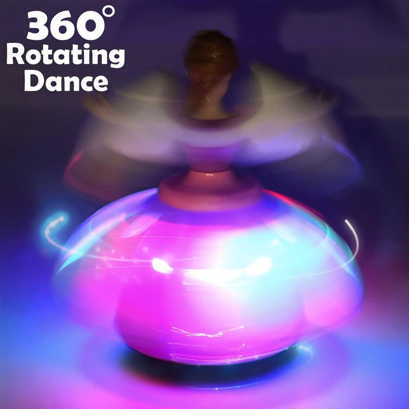 360° Spinning Princess Musical Dancing Angel Doll with LED Lights and Music