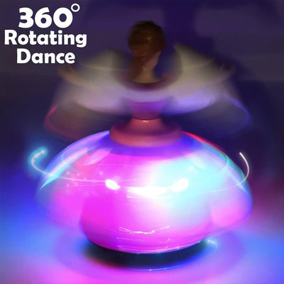 360° Spinning Princess Musical Dancing Angel Doll with LED Lights and Music