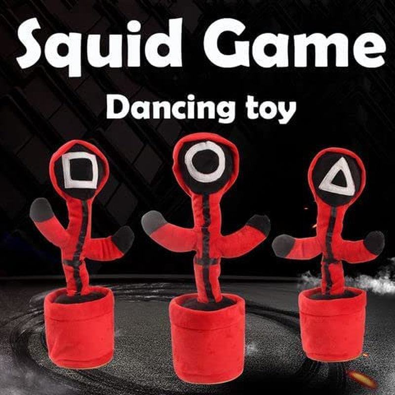 Dancing Squid Game Plush Toy with USB Charging (Repeats What You Say and Emit Colored Lights) - Triangle