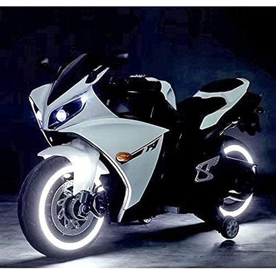 White Ride-On | Rechargeable Battery Operated | R3 Bike (COD Not Available)