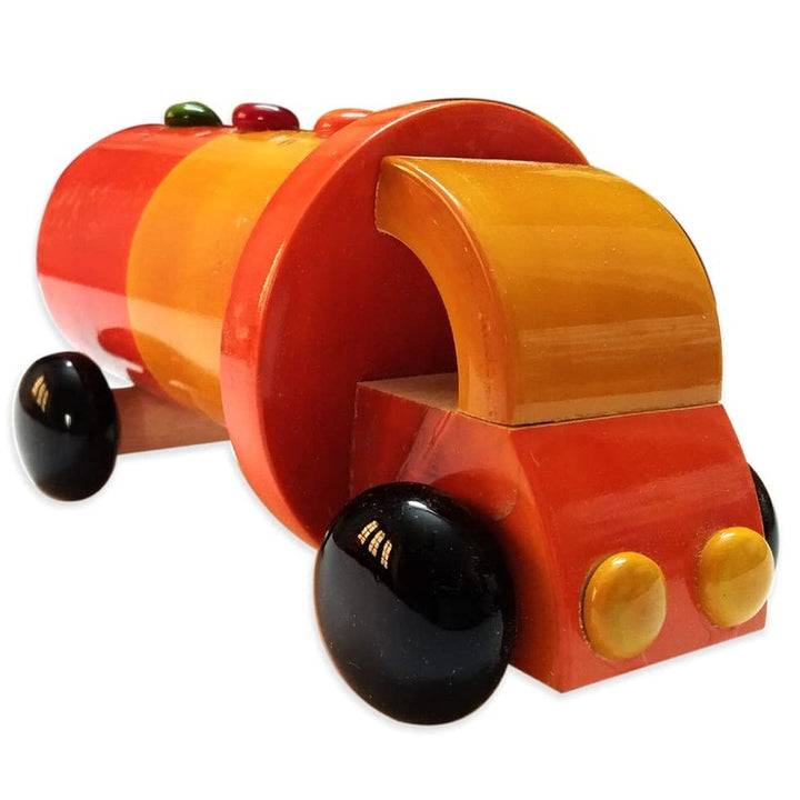 Handmade Non Toxic Channapatna Wooden Toy - Tanker and Blue Car