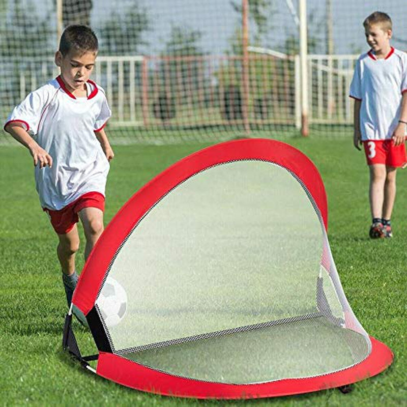 Fitfix Soccer Goal with Carry Bag - Portable Blue Pop up Net (80 cm x 45 cm)