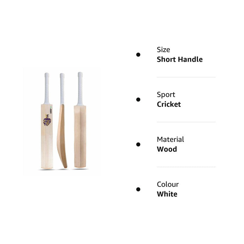 Jaspo Club-Craze Kashmir Willow Cricket Bat (Wood) | (Short Handle)| Full Size (Grade 1) |12+ Years