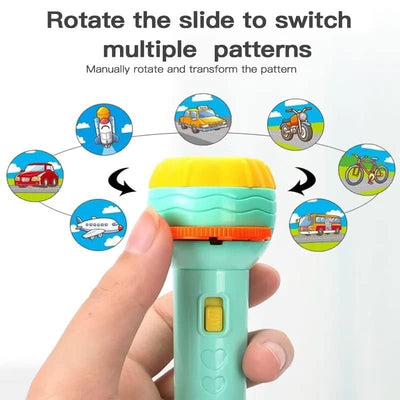 3 Slides 24 Patterns Mini Projector Torch for Kids