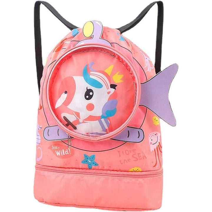 Kids Swimming Bag with Cute Design | Waterproof Backpack with Dry-Wet Separation & Shoe Compartment