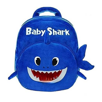 Premium Quality Soft Design Blue Shark Shape School Bag for Kids - 14 Inches