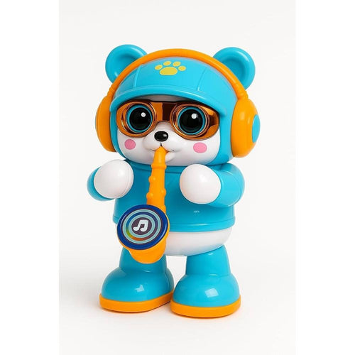 Saxophone Bear Toy for Kids | Lights, Music, Dancing Bear Toy - Blue