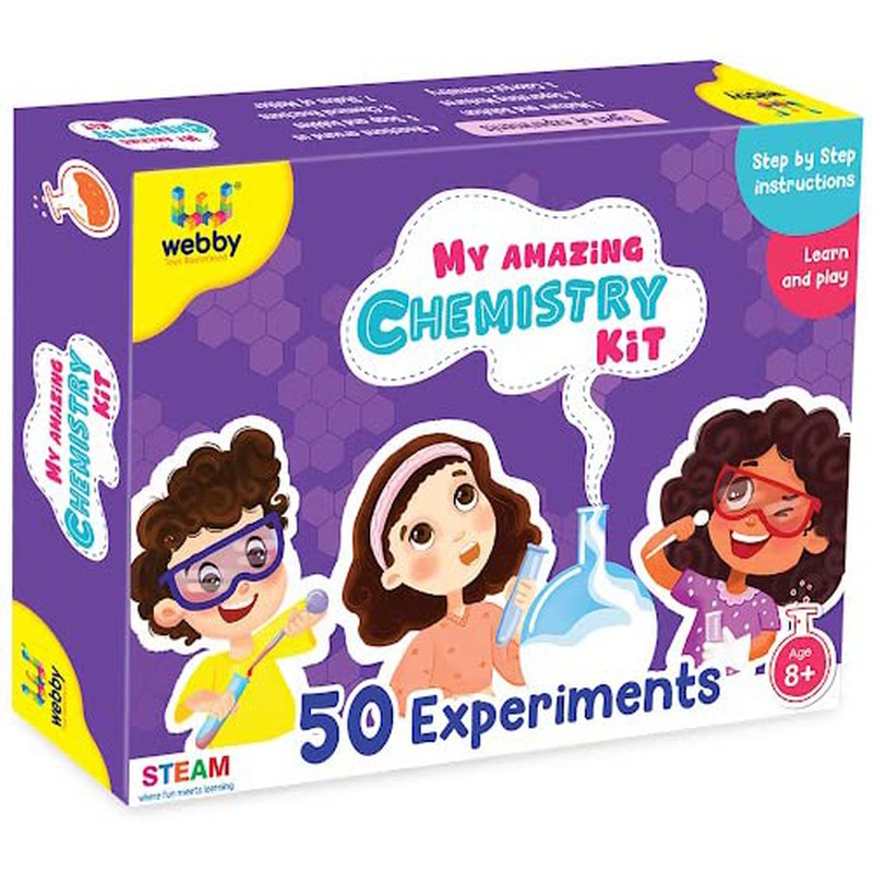 DIY Chemistry Kit with 50 Experiment, STEAM Learner, Educational & Learning Activity Toy Kit for Kids - Age 8+ (Large)