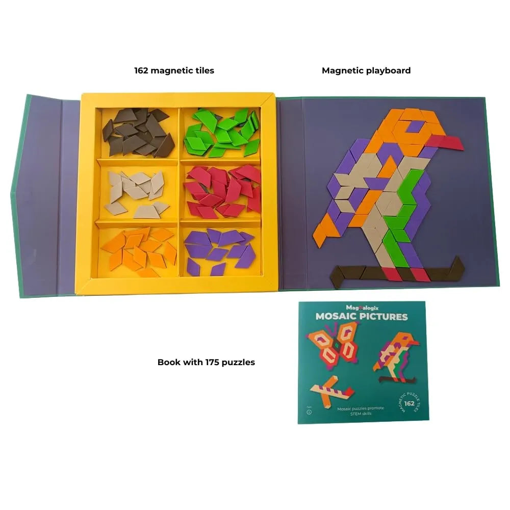 Toykraft Mosaic Pictures | Magnetic Tile Puzzle Game | Geometry & Creative Thinking