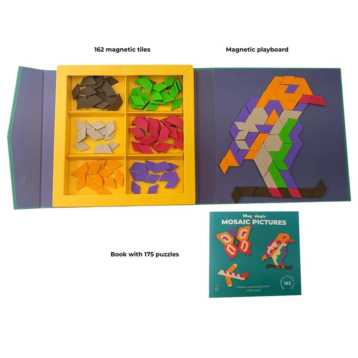 Toykraft Mosaic Pictures | Magnetic Tile Puzzle Game | Geometry & Creative Thinking