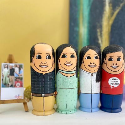 Personalised Wooden Companion Dolls (Set of 4) - COD Not Available