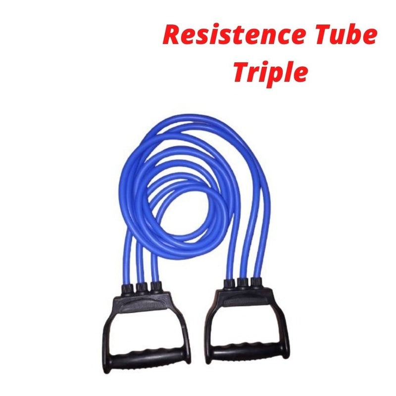 Fitfix Resistance Tube | Triple Tone Tube Heavy Quality Exercise Band for Stretching - Assorted Colors