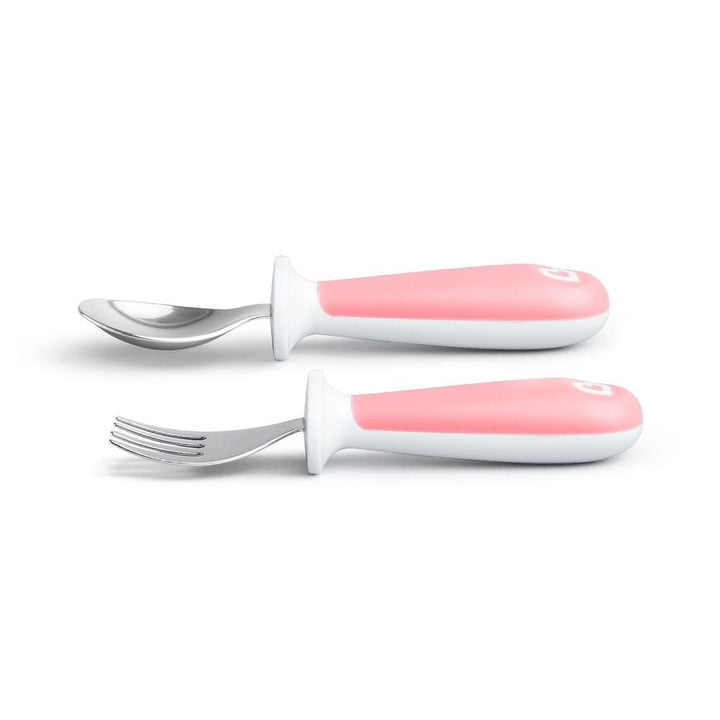 Munchkin Raise Toddler Fork & Spoon - Set of 2 | BPA-Free Self-Feeding Utensils for Kids | Easy-Grip Handles
