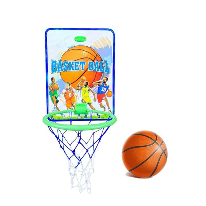 Basketball with Wall Mount Net Game Set