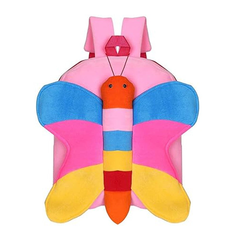 Premium Quality Soft Design Multicolour Butterfly Shape School Bag for Kids - 14 Inches