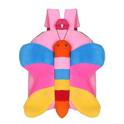 Premium Quality Soft Design Multicolour Butterfly Shape School Bag for Kids - 14 Inches